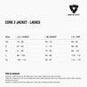 Size chart for REVIT Core 2 - Ladies