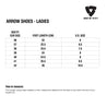 Size chart for REVIT Arrow Ladies Shoes