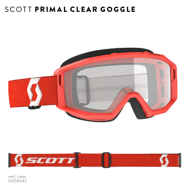 Primal Goggle Clear Red Clear Lens Scott